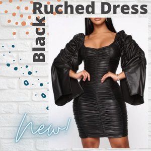 Ruched Black Dress